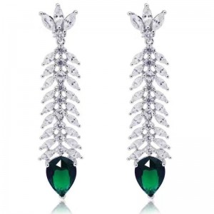 Earrings cluaise mná zmconia ciúbach emerald airgid sterling sintéiseacha