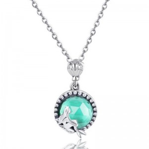 Mermaid pendant 925 necklace airgid sterling do mhná muince cloch bhreithe gemstone